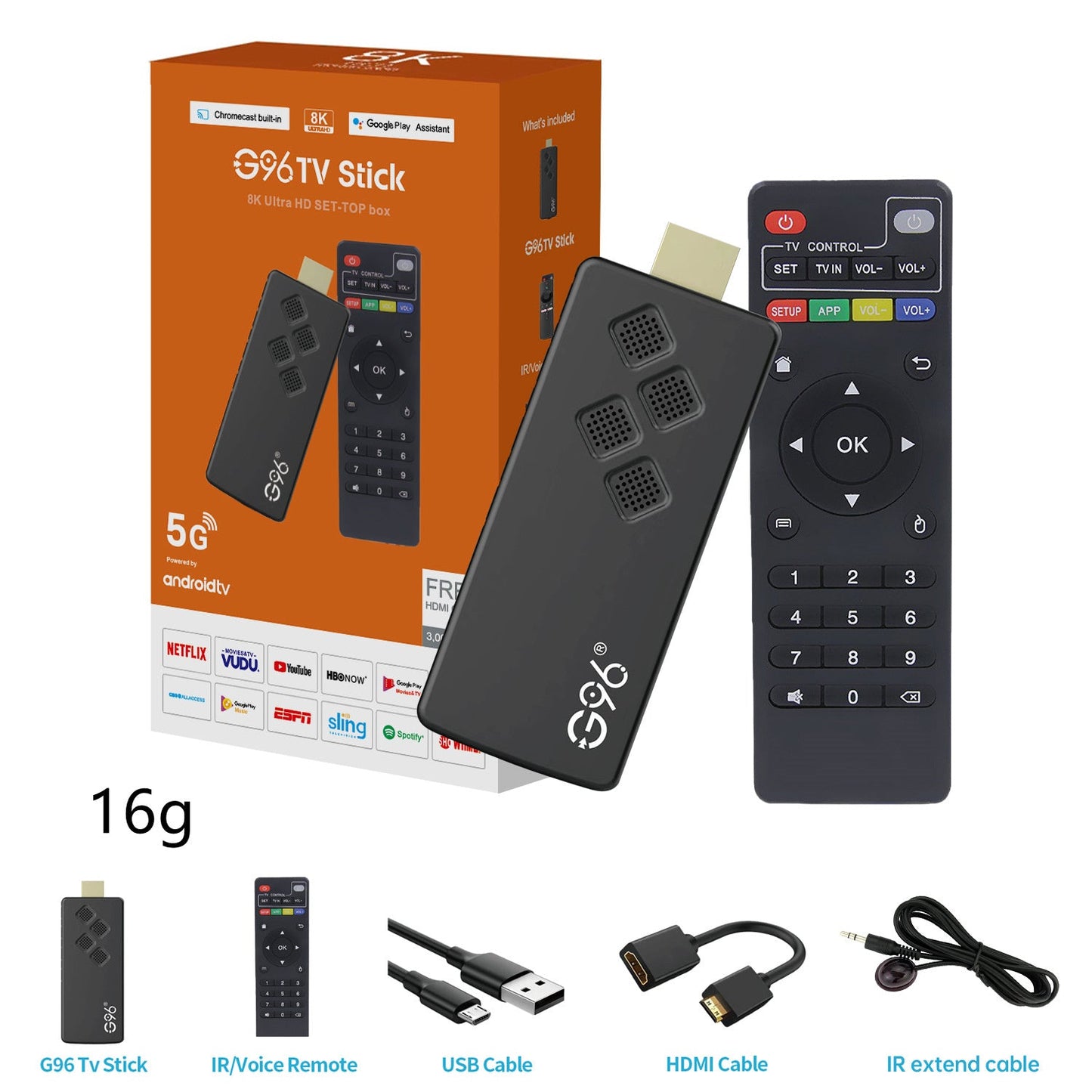 New G96TV Dongle Allwinner comes with 5 accessories H313 Android 13 Dual WIFI Bluetooth HD Android TV BOX