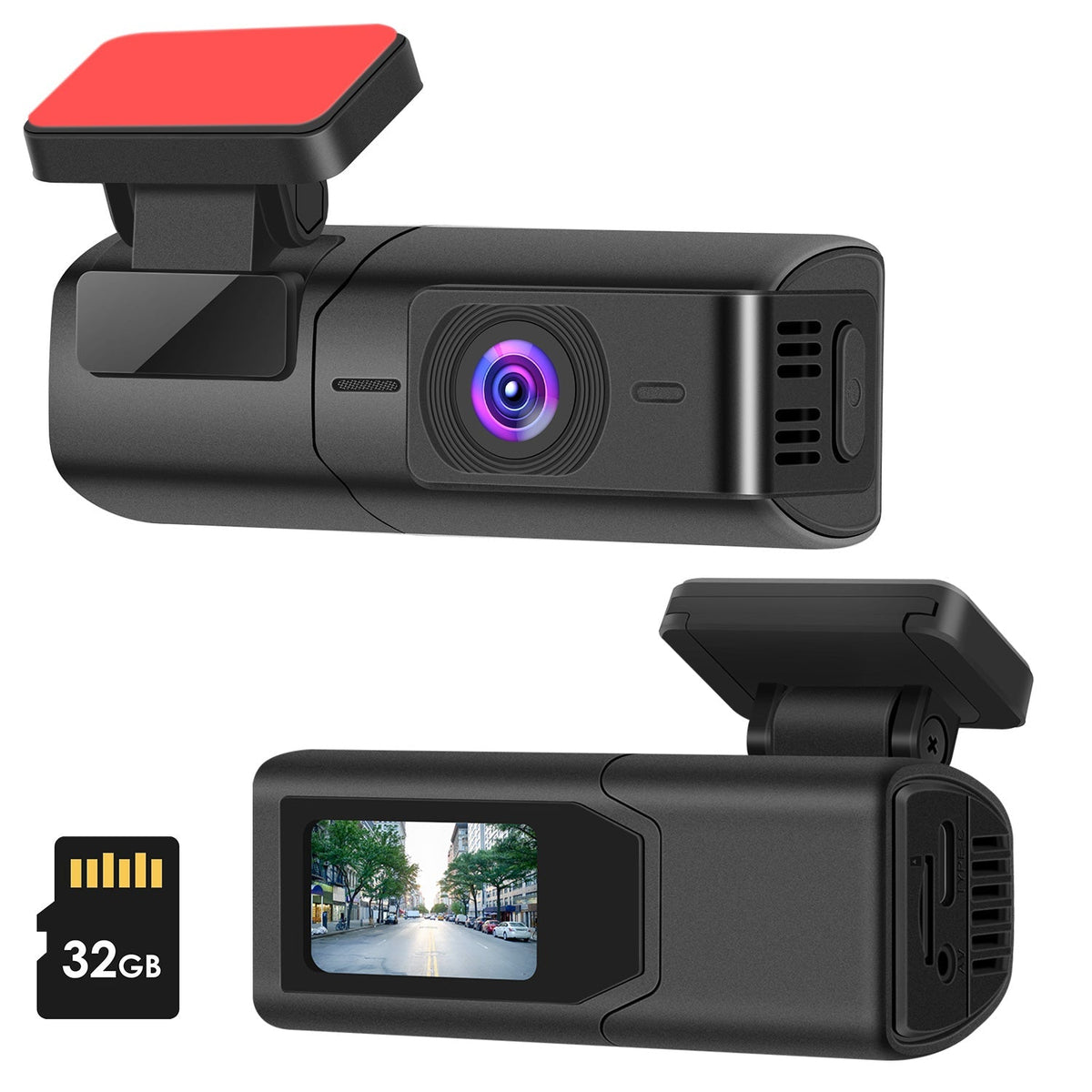 2K HD Front Dash Cam For Car With IPS Screen Night Vision Loop Recording Included 32G Storage Card 140¡ Wide Angle WiFi App Control Front Dashcam
