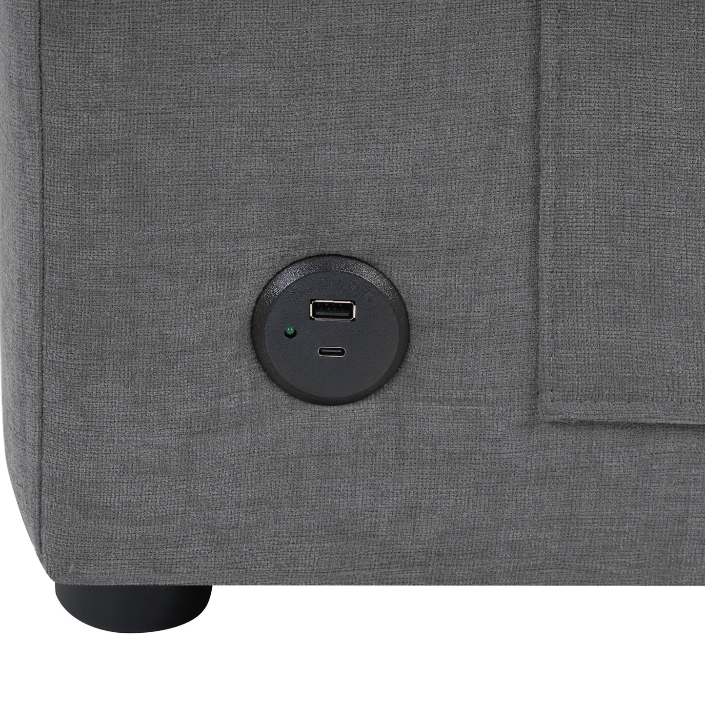 Modern L-Shaped Sectional Sofa With Curved Chaise, USB Ports, And Side Storage Pockets