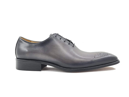 Carrucci Burnished Calfskin Oxford - Grey