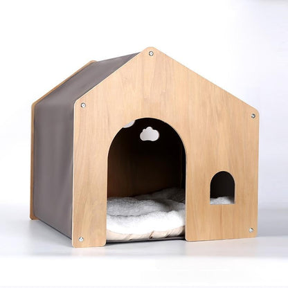 All-season Eco-friendly Solid Wood Pet Furniture, Washable & Breathable Cat Dog Bed