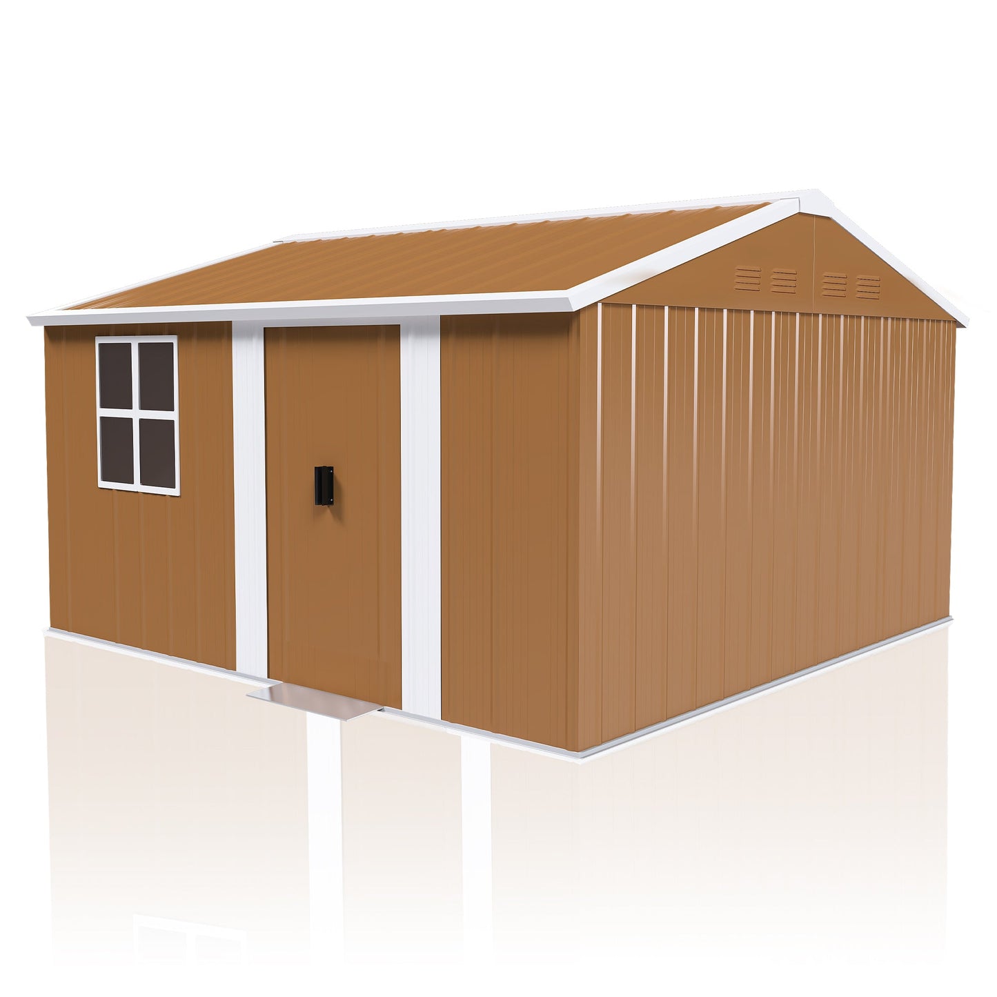 12x10 FT Heavy-Duty Metal Storage Shed with Lockable Door & Ventilation