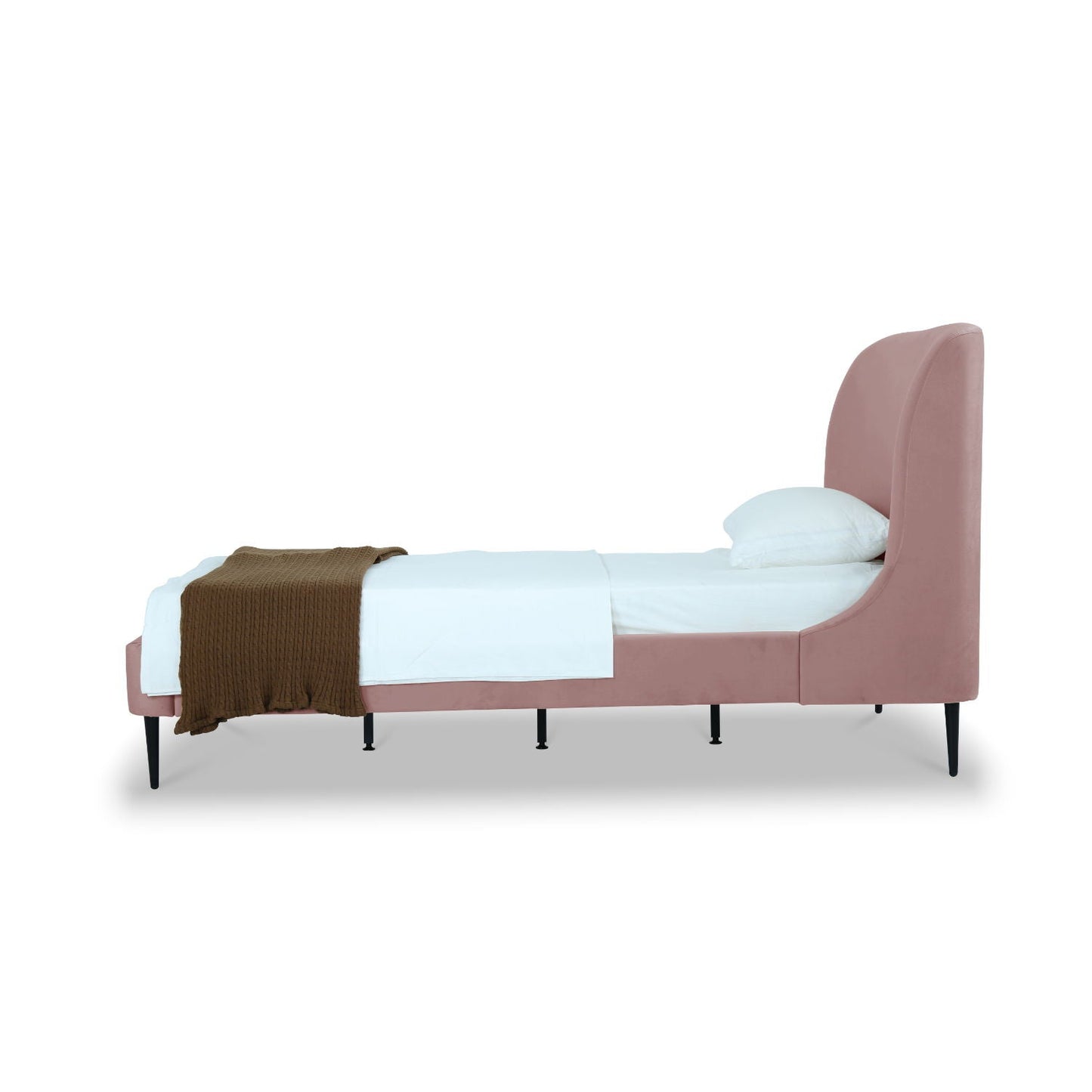 Heather - Upholstered Bed With Curved Headboard