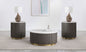 Jason 3-piece Round White Marble Coffee Table Set Charcoal