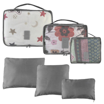 9Pcs Clothes Storage Bags Water-Resistant Travel Luggage Organizer Clothing Packing Cubes for Blouse Hosiery Stocking Underwear