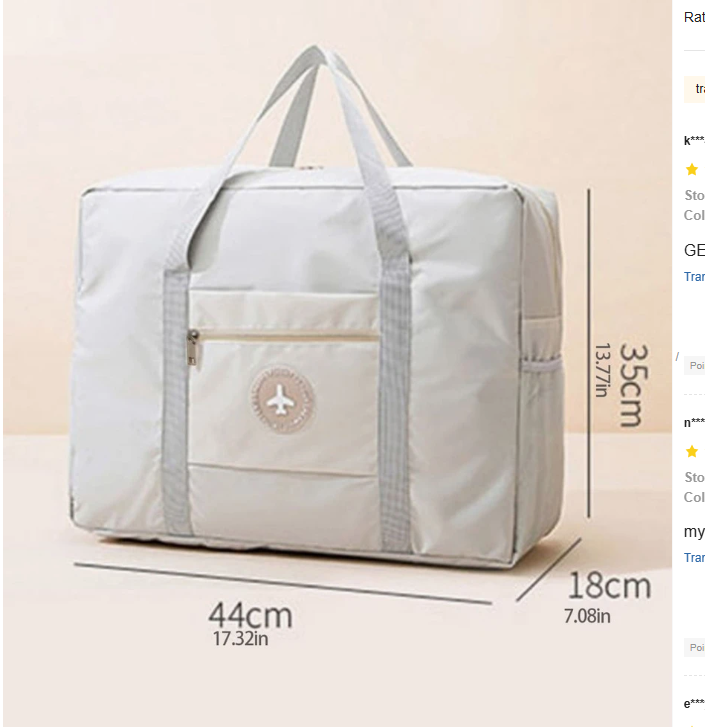 Travel clothing storage bag-off-white-small single layer-1 pack
