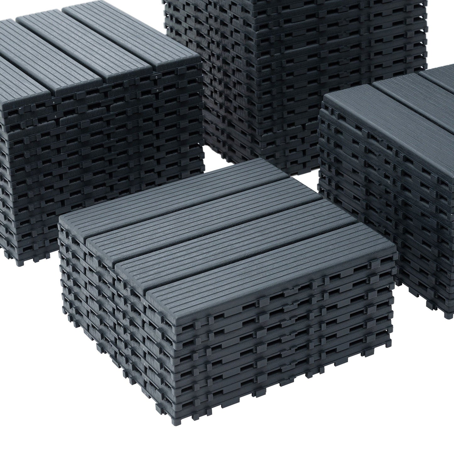 Interlocking Plastic Deck Tiles, Waterproof Outdoor / Indoor Patio Flooring