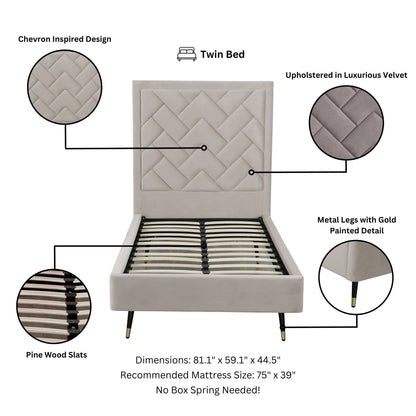Crosby - Bed With Upholstered Headboard And Slats