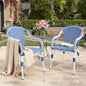 Outdoor Bistro Chairs with Aluminum Frame, Set of 2