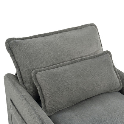 Modern Loveseat Sofa, Upholstered Couch With Side Storage Pockets