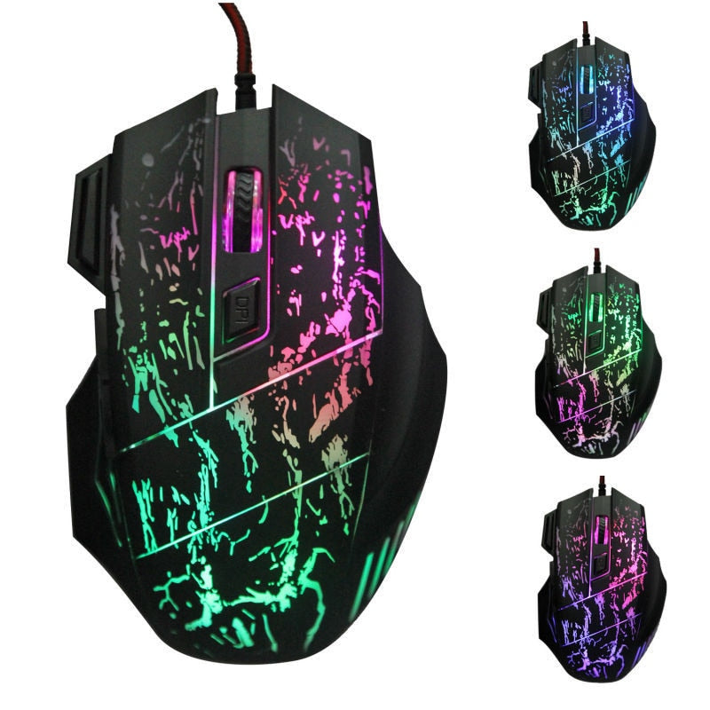 Gaming Mouse with RGB Lighting and Adjustable DPI for Precision Control