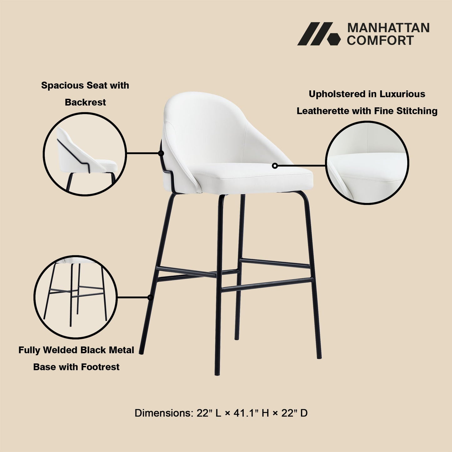 Gracie - Upholstered Barstool
