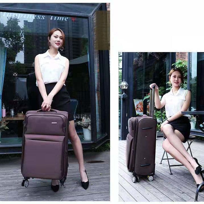 Waterproof Cross-border Black Oxford Cloth Suitcase, Durable 30 Inch Large Capacity, 20 Inch Boarding Case, Luggage Compartment