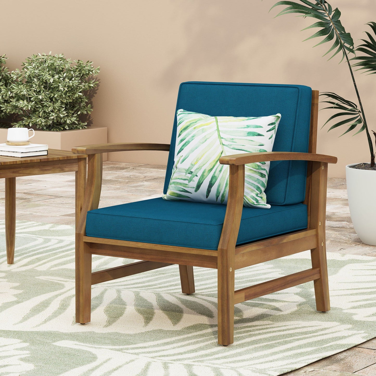 Perla Contemporary Club Chair with Water Resistant Cushion
