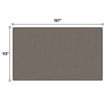 13' X 7.7' Outdoor Pergola Sun Shade Cover Cloth Patio Canopy Hdpe Permeable With Grommets - Brown
