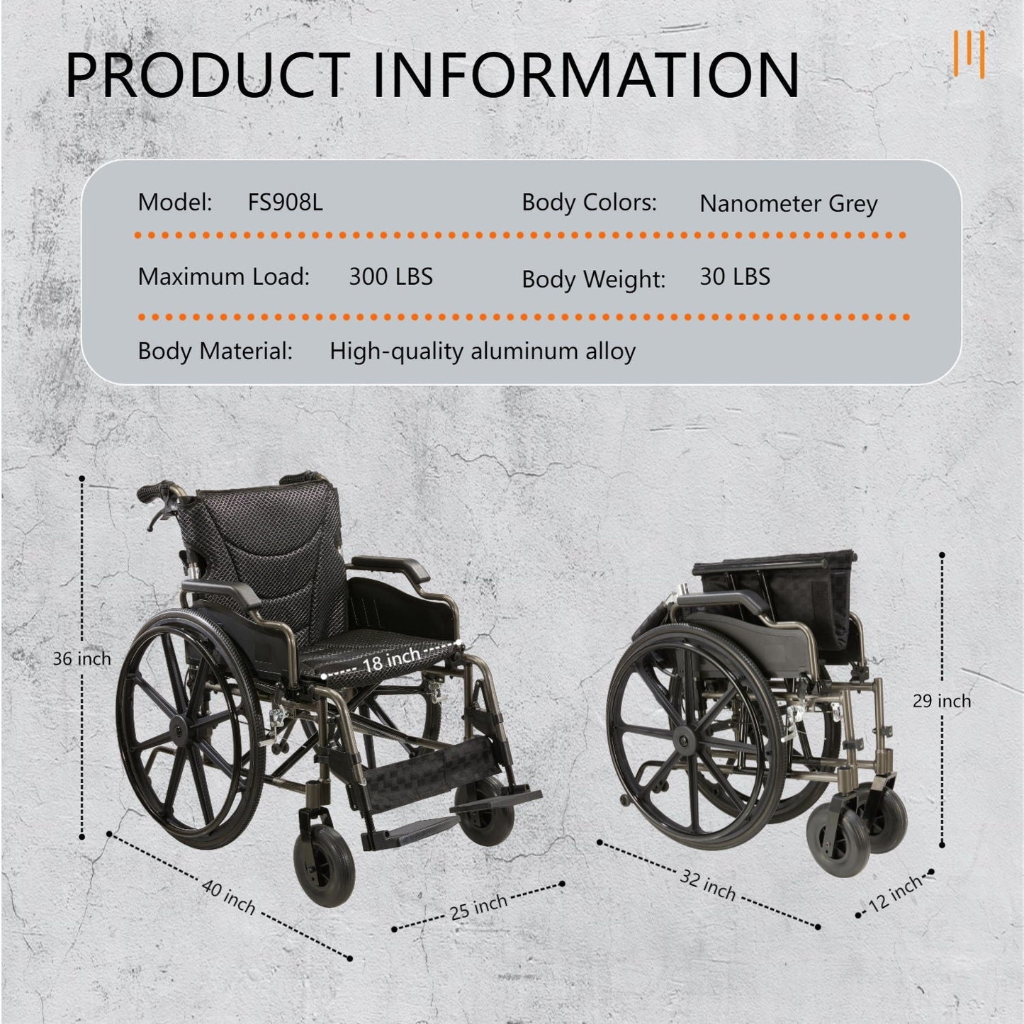 Lightweight Foldable Nursing Wheelchair For Adults