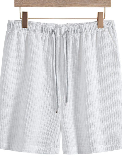 Men's Classic Textured Shorts with Elastic Waist