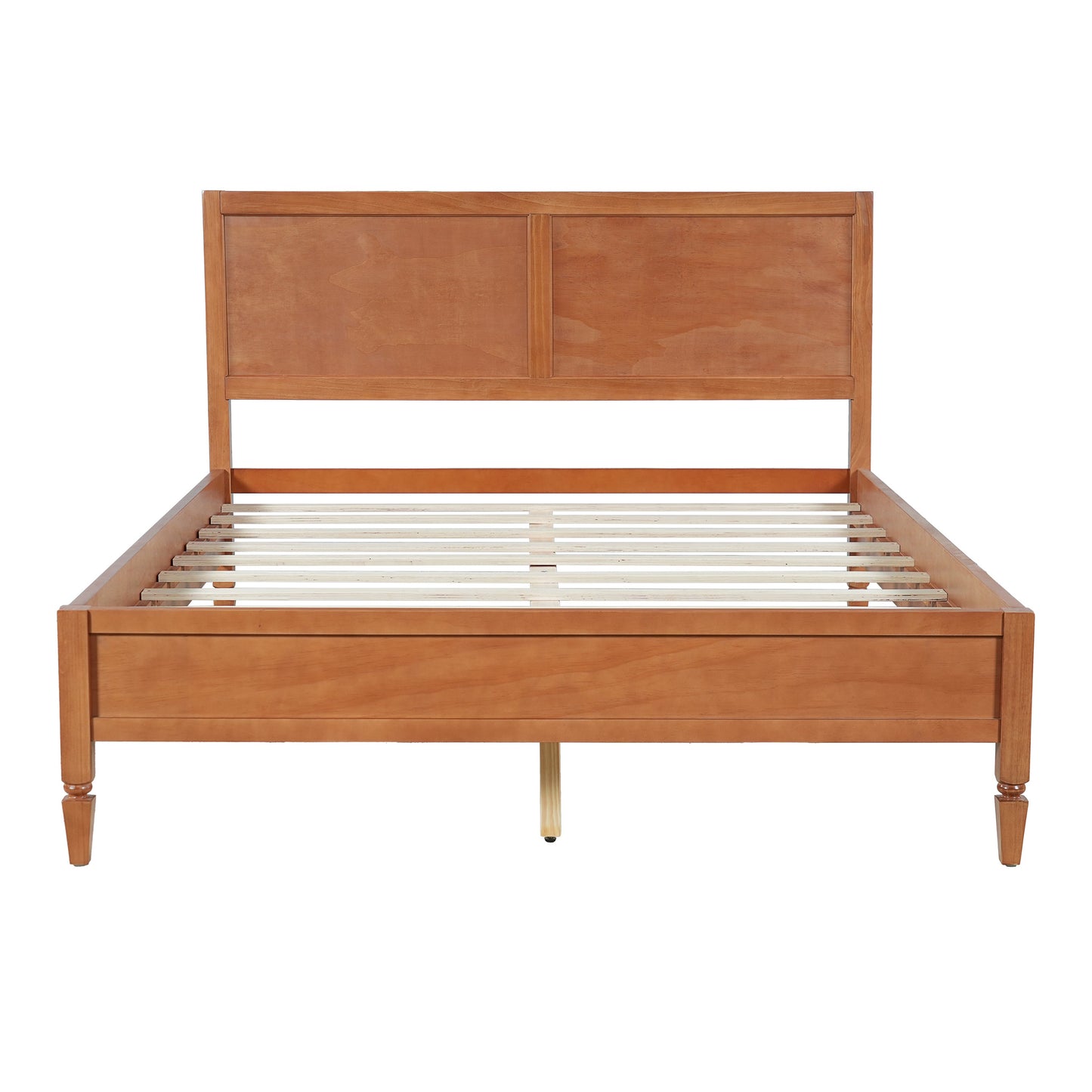 Queen Size Wood Platform Bed Frame with Classic Panel Headboard