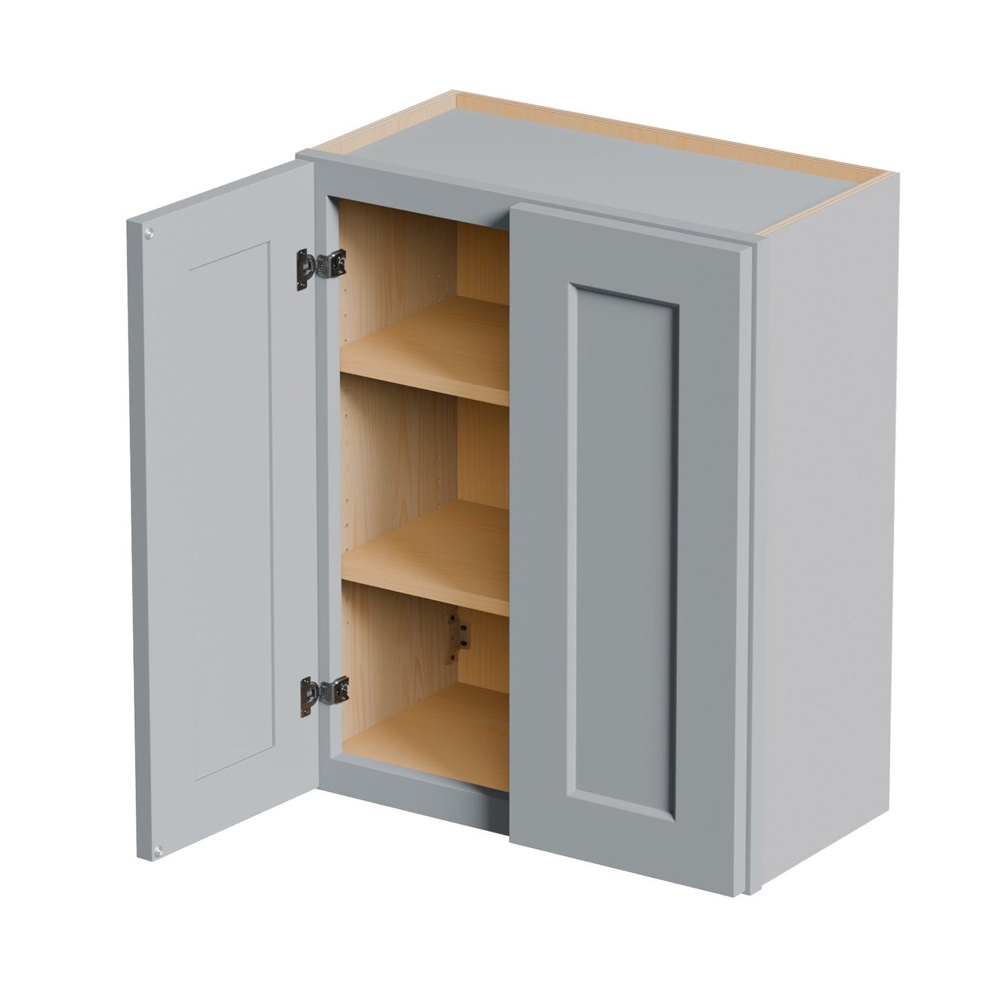 Gray Shaker Solid Wood Wall Cabinet with Soft-Close Doors