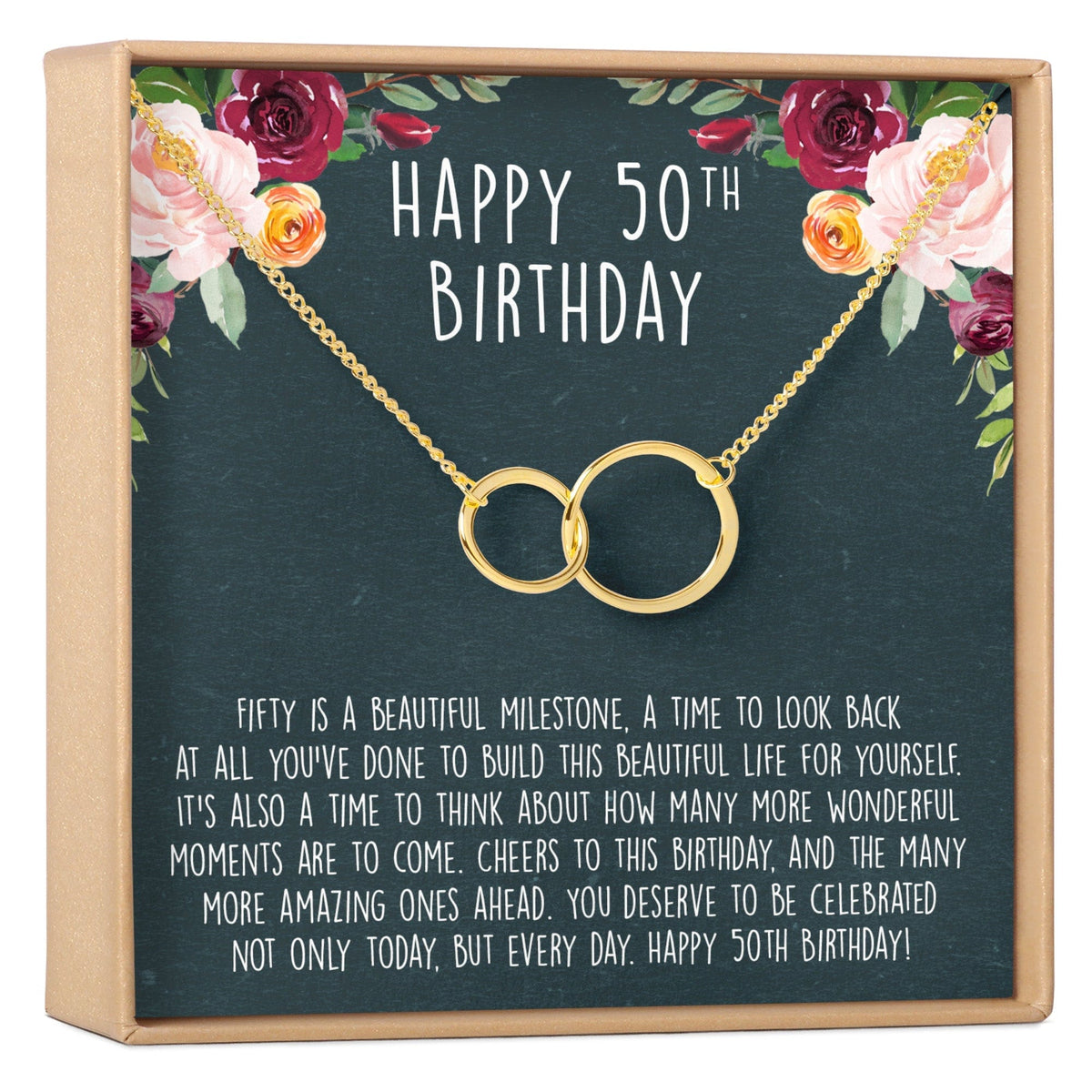 50th Birthday Necklace, Multiple Styles