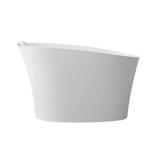 Nuvia 51-Inch Solid Surface Oval Freestanding Bathtub With Seat And Headrest (SAK61983)