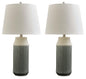 Afener - Ceramic Table Lamp (Set of 2) - Blue / Beige