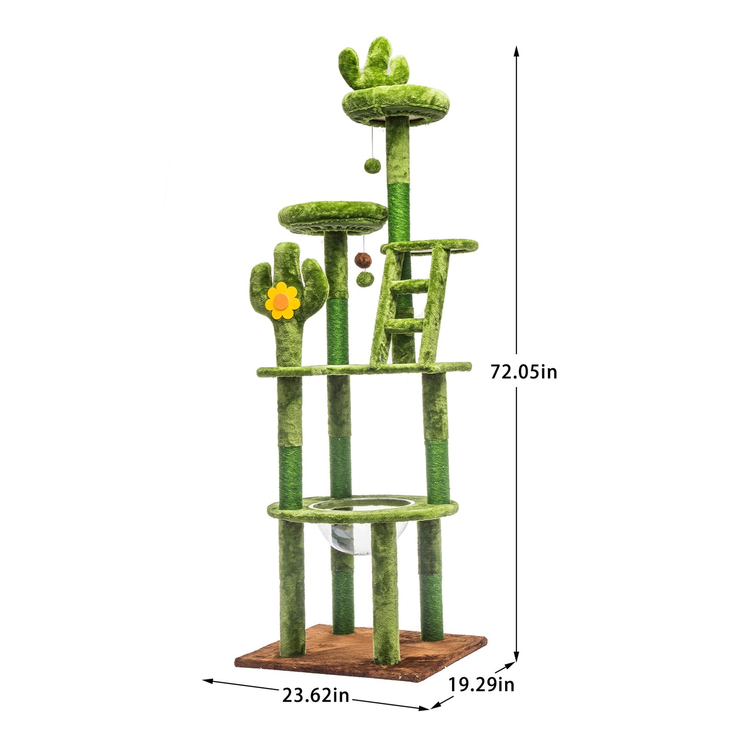 72in Cactus Cat Tree Tall Cat Tower for Indoor Cats