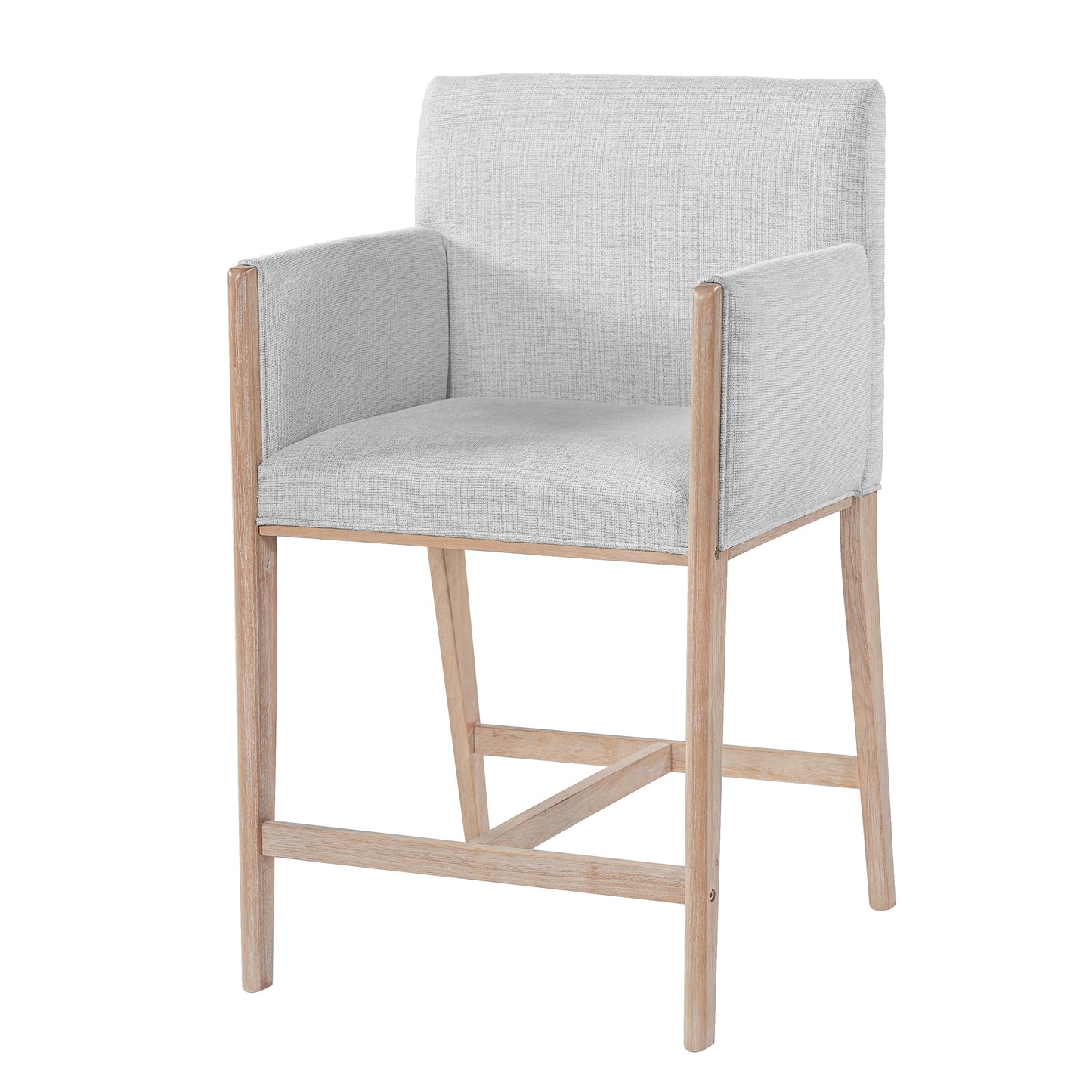 24'' Seat Height Upholstered Counter Stools with Arms - Set of 2