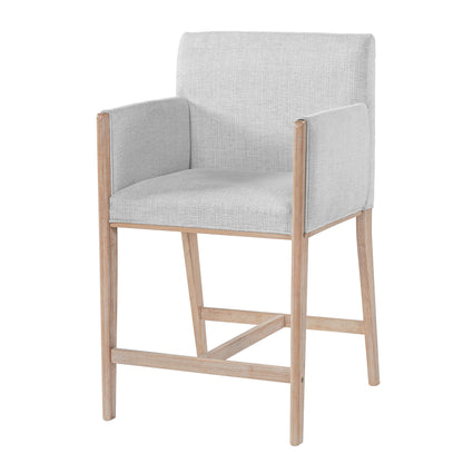 24'' Seat Height Upholstered Counter Stools with Arms - Set of 2