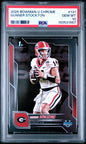 Graded 2025 Topps Bowman University Chrome Gunner Stockton #131 Rookie RC Football Card PSA 10 Gem Mint