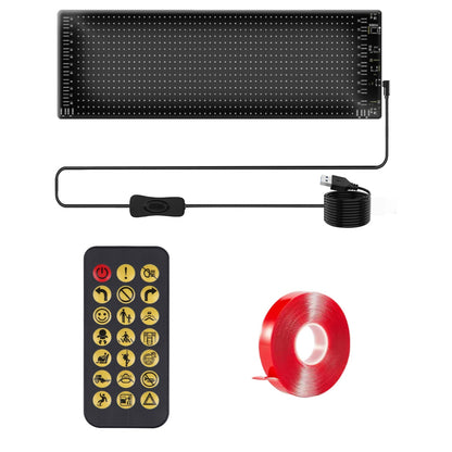 2Pack 20x64 Matrix Devil Eyes Lights For Car Ultra-thin Programmable LED Car Signs with APP Remote Control DIY Design Text Patterns Animations