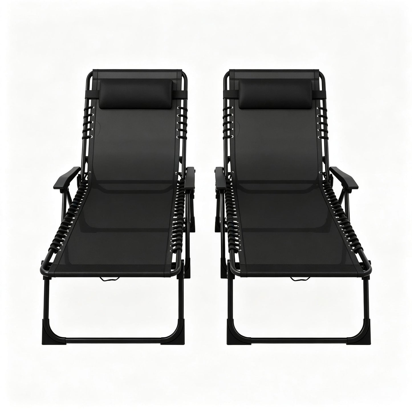 2pcs Folding Chaise Lounge Pool Chairs