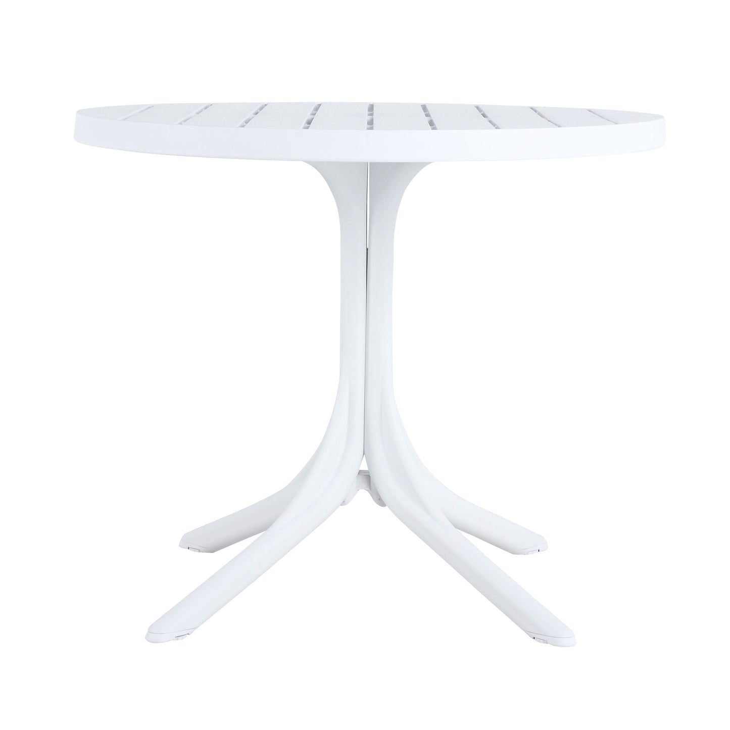 Modern Round Table, Waterproof, UV Resistant And Durable - White
