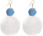 Faux Fur Pom Pom Tassel Drop Dangle Earrings Set