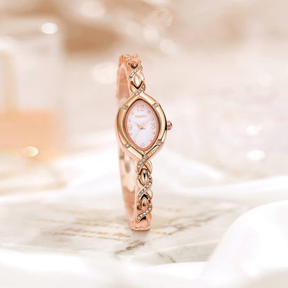 TIME100 Women's Bracelet Watches Ladies Quartz Wrist Watch with Green Dial Bezel with Crystals in Movement Bracelet Strap with Diamonds Waterproof