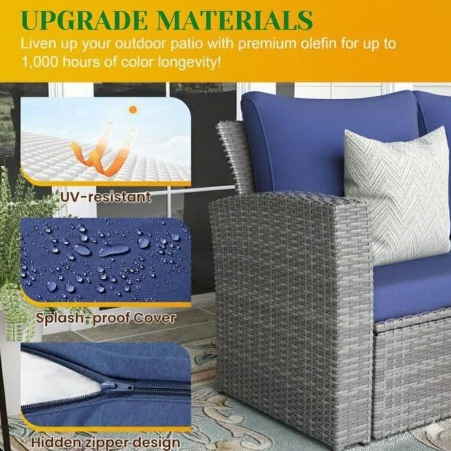 Modern Patio Set With Table And Cushions
