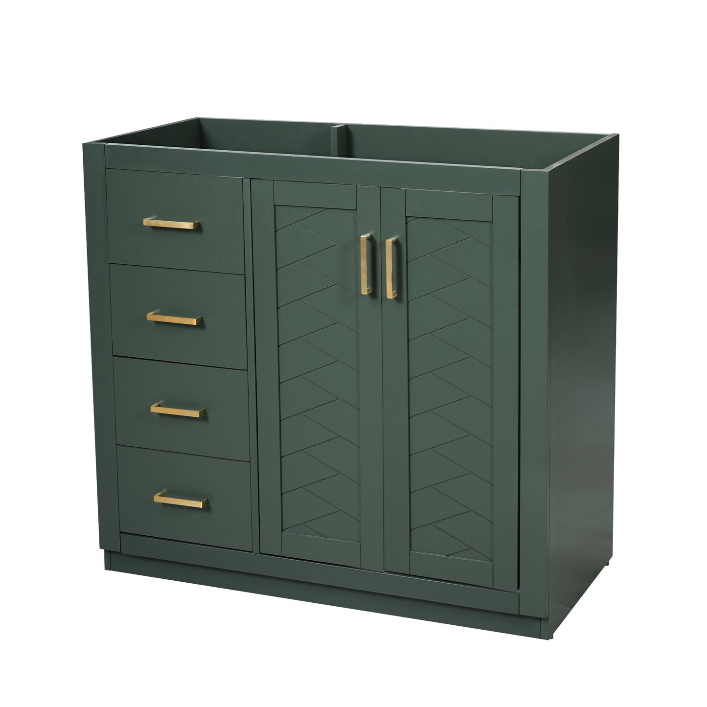 Retro Style Bathroom Vanity, 3 Drawers & Soft Closing Doors
