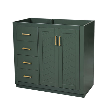 Retro Style Bathroom Vanity, 3 Drawers & Soft Closing Doors