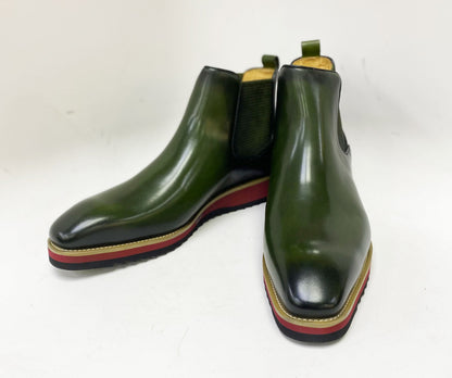Carrucci Calfskin Boot - Olive