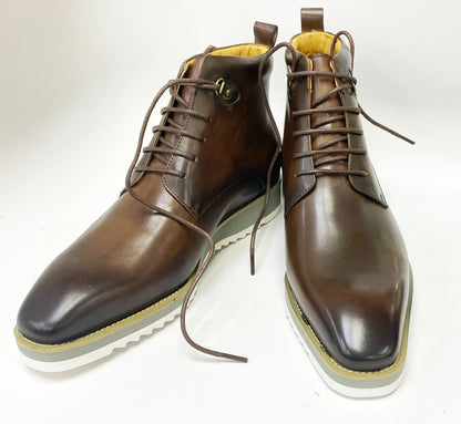 Maurice Burnished Calfskin Boot - Brown