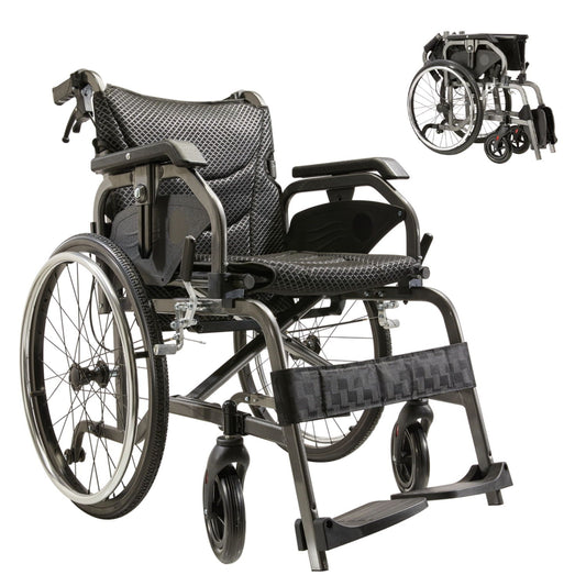 Premium Lightweight Foldable Transport Wheelchair for Adults