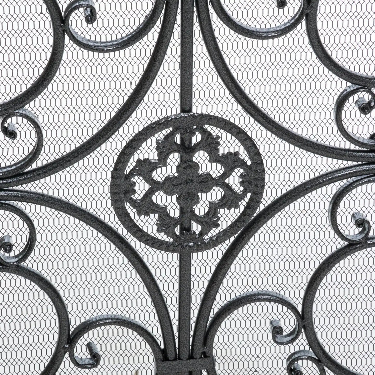 Darcie Wrought Iron Fireplace Screen Ornate Design