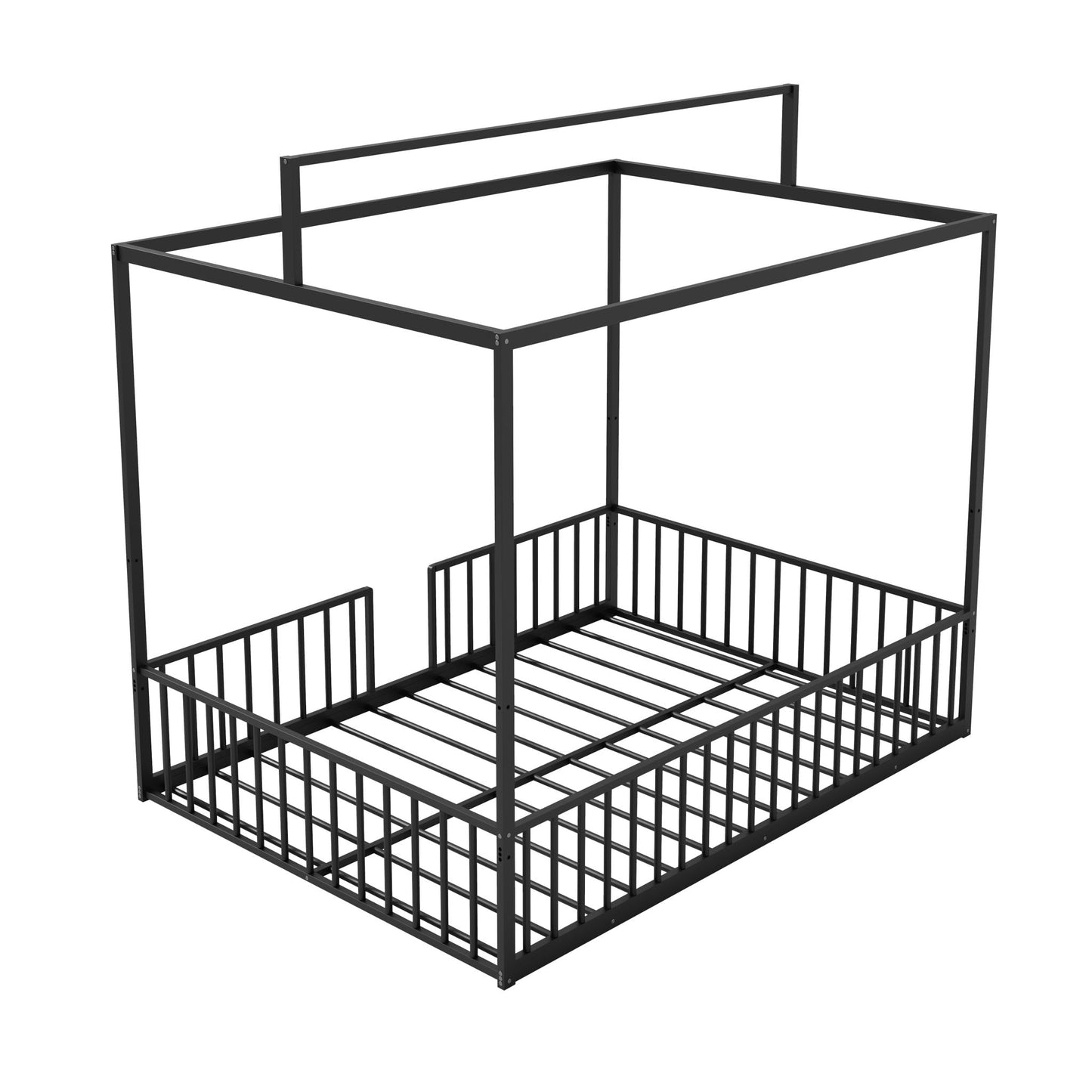 3 In 1 Convertible Montessori Floor Bed With Fenced Support