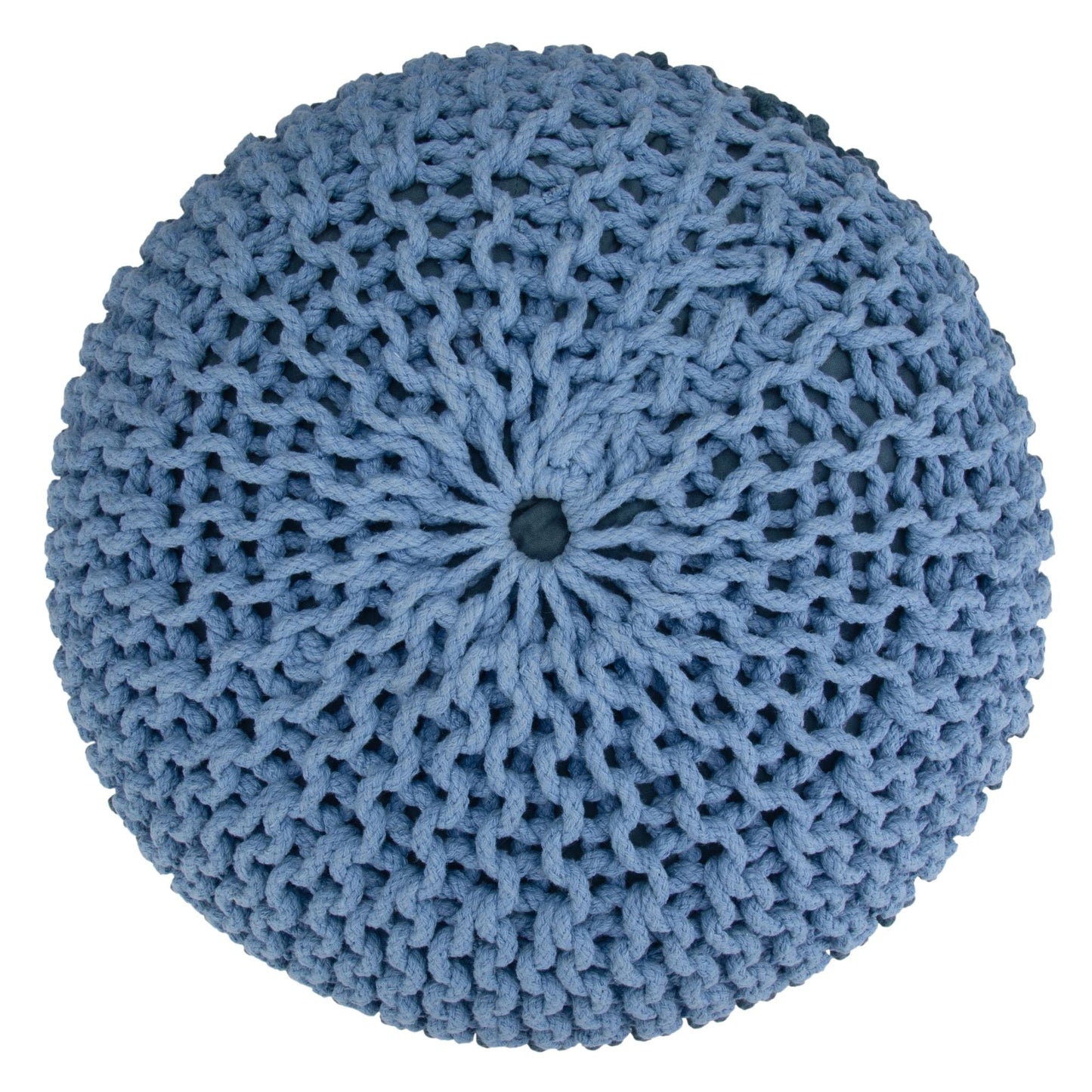 Nikki - Handcrafted Hand Knit Round Pouf