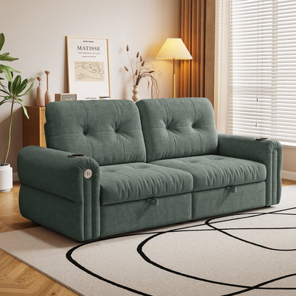 Chenille Convertible Sofa Bed