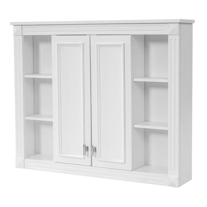 Wall-Mounted Medicine Cabinet With Adjustable Shelf, Soft-Closing Hinges - White