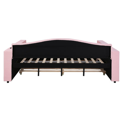Upholstered Daybed With Storage Armrests, Trundle And Latest Integrated tooth Audio System