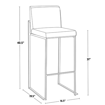 Fuji - Contemporary High Back Barstool Elegant Design
