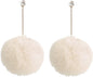 Faux Fur Pom Pom Tassel Drop Dangle Earrings Set