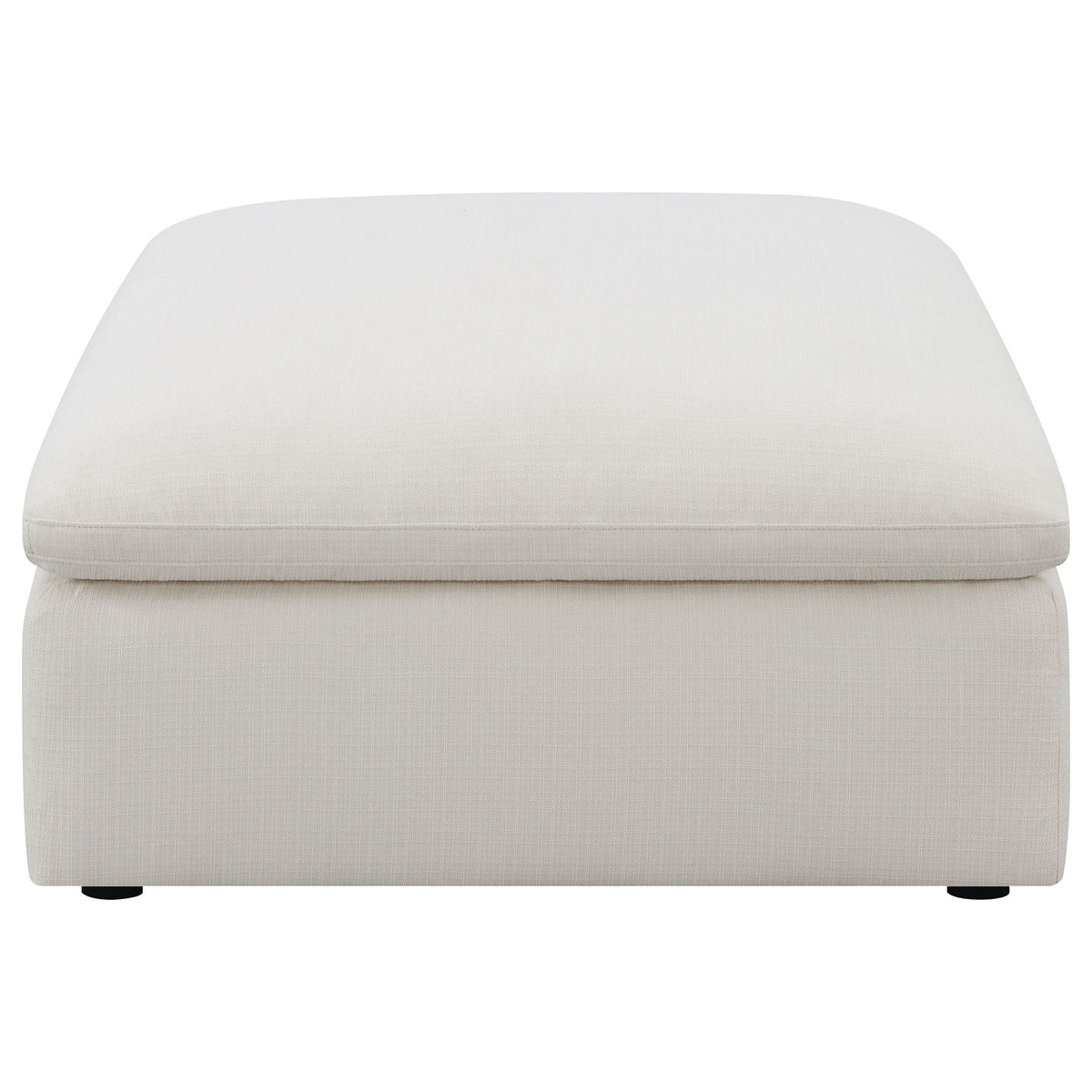 Hobson Square Upholstered Ottoman Ivory